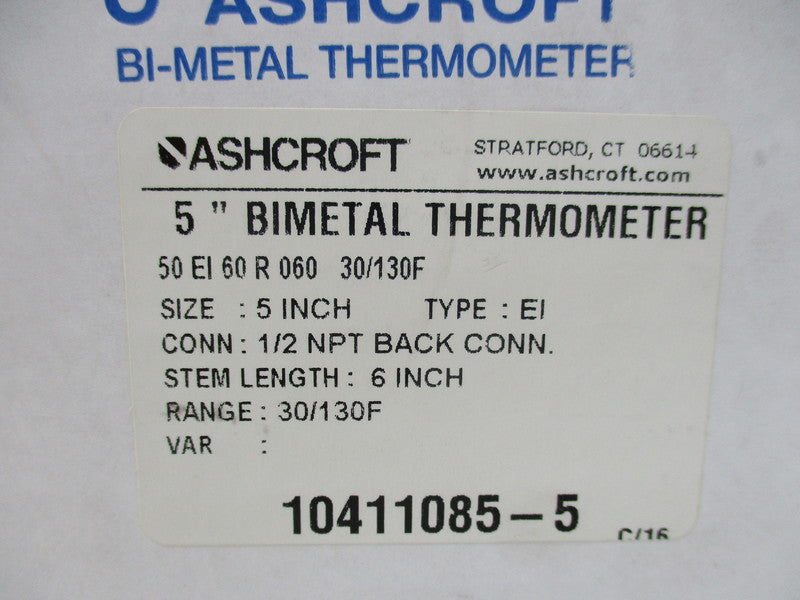 ASHCROFT 50-EI-60-R-060-30/130F  NSMP