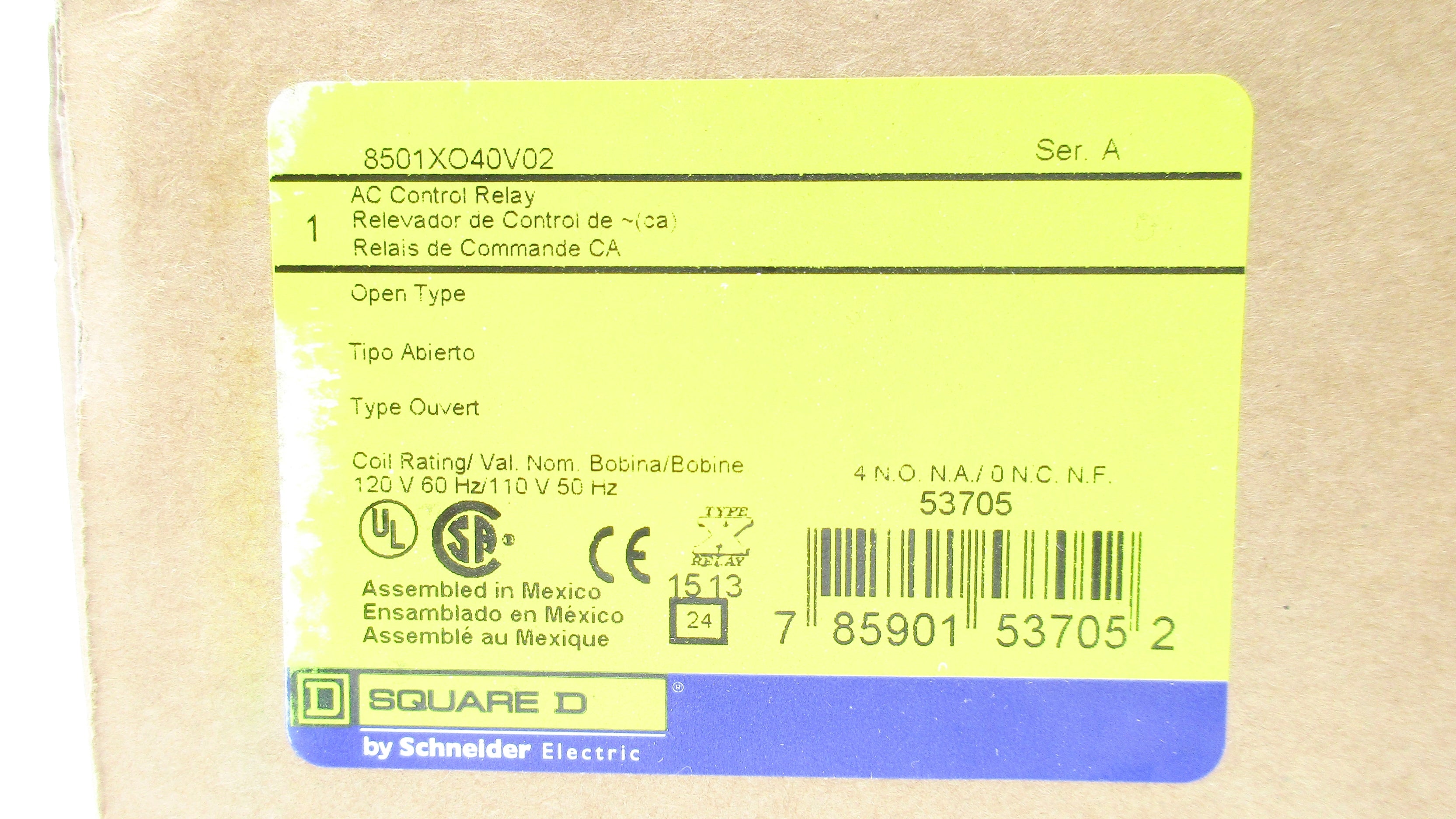 SQUARE D 8501XO40V02 SER. A 110/120V 20A NSMP