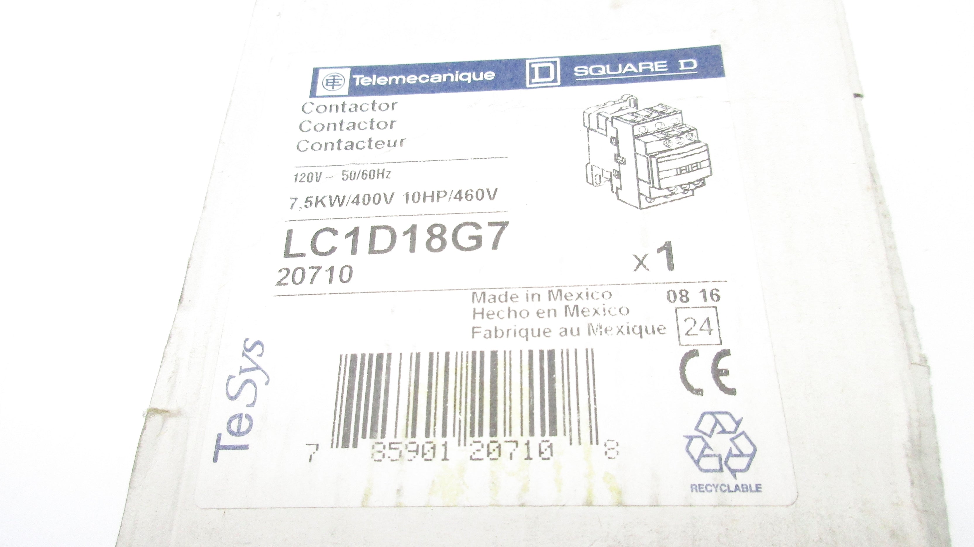 TELEMECANIQUE LC1D18G7 120V NSMP
