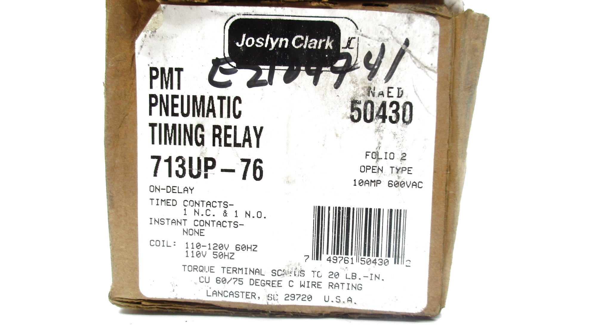 JOSLYN CLARK 713UP-76 110-120V 10A NSMP