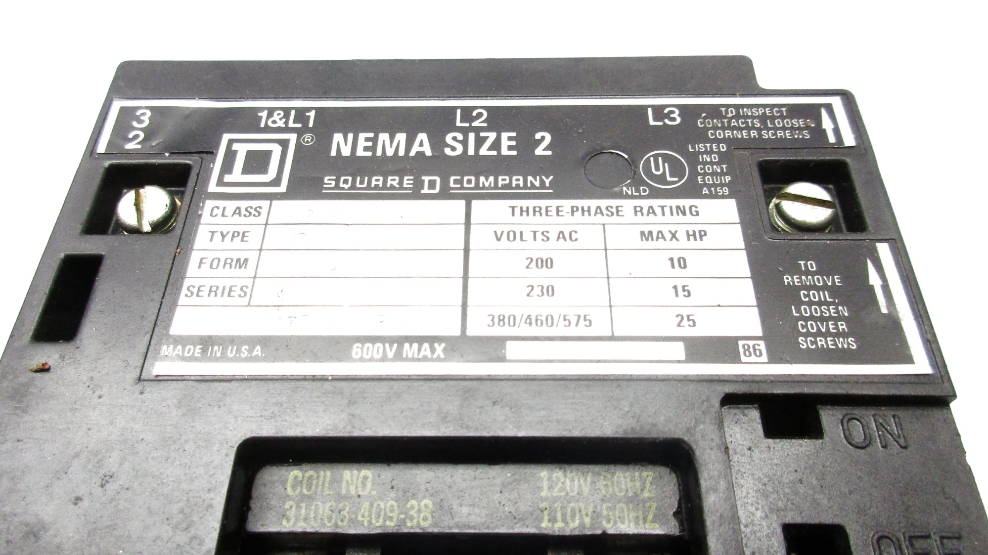 SQUARE D 85365DG1 SER. A 110/120V UNMP