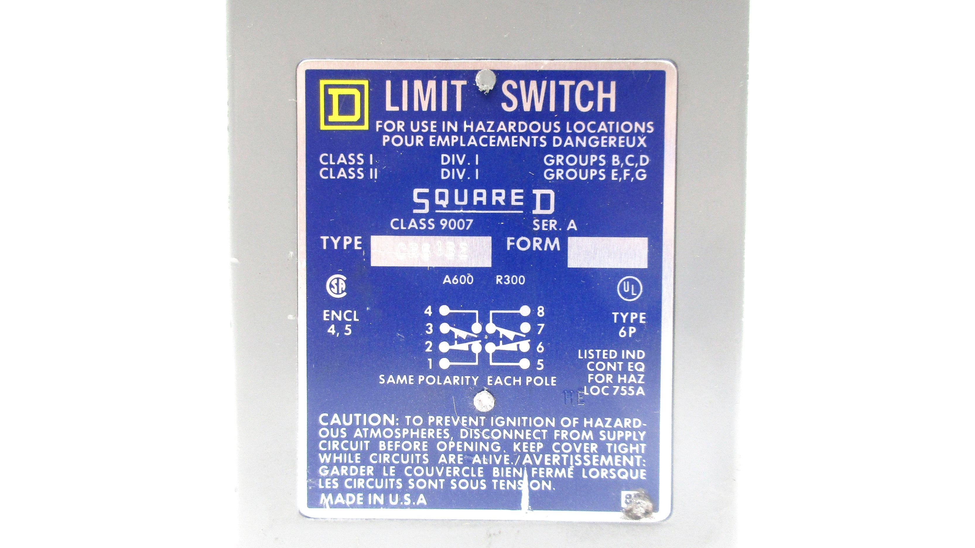 SQUARE D 9007CR61B2 SER. A NSNP