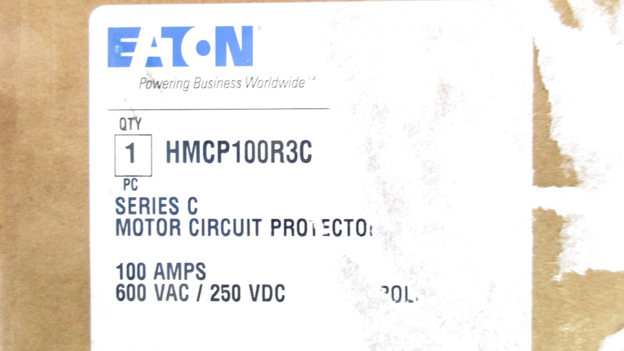 EATON HMCP100R3C 6601C87G10 SER. C 600VAC 100A NSMP