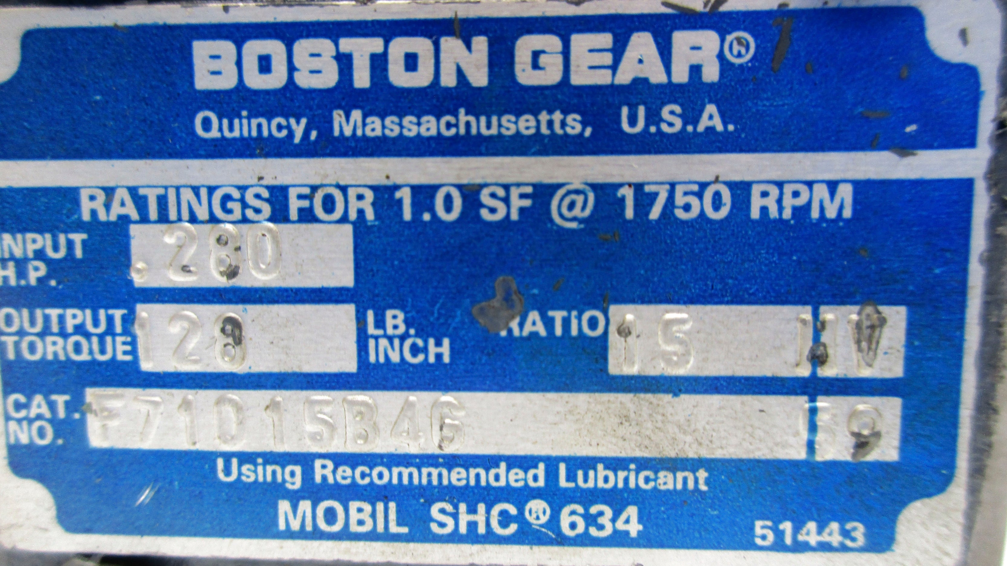 BOSTON GEAR F71015B4G UNMP