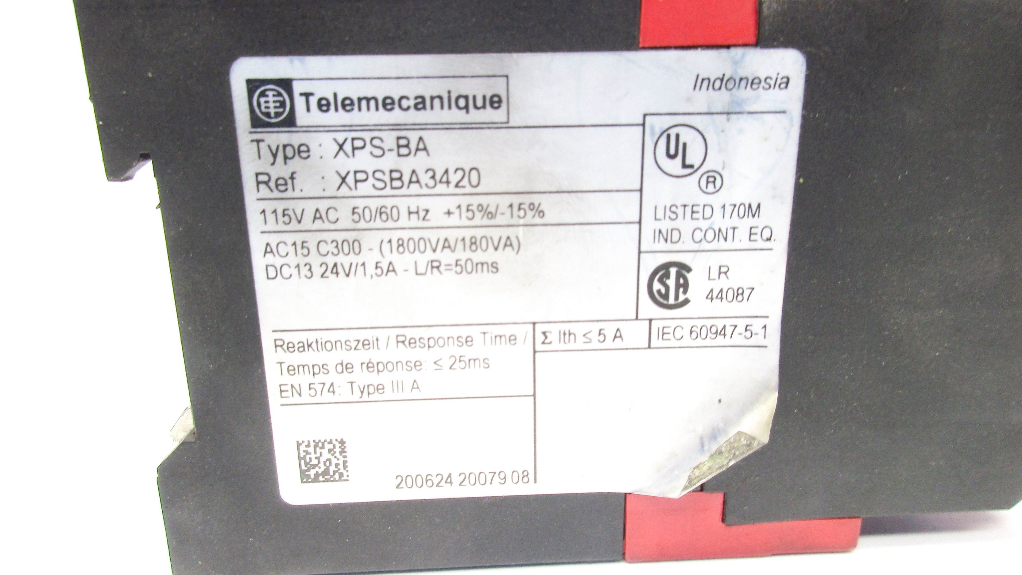 TELEMECANIQUE XPSBA3420 115VAC 5A UNMP