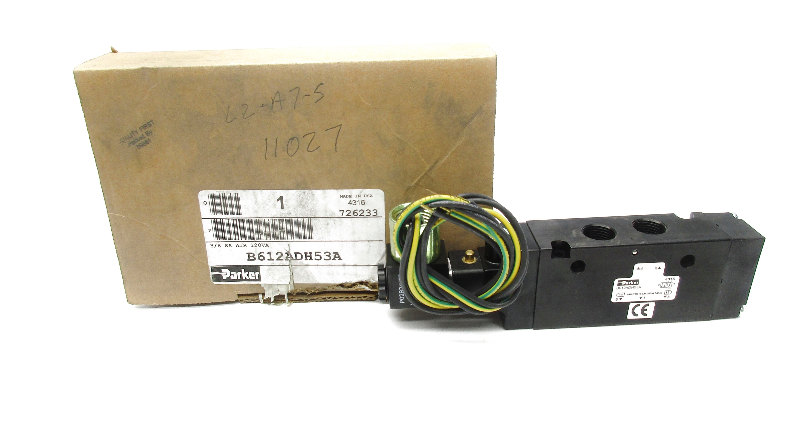 PARKER B612ADH53A 120V 145PSI 3/8" NSMP
