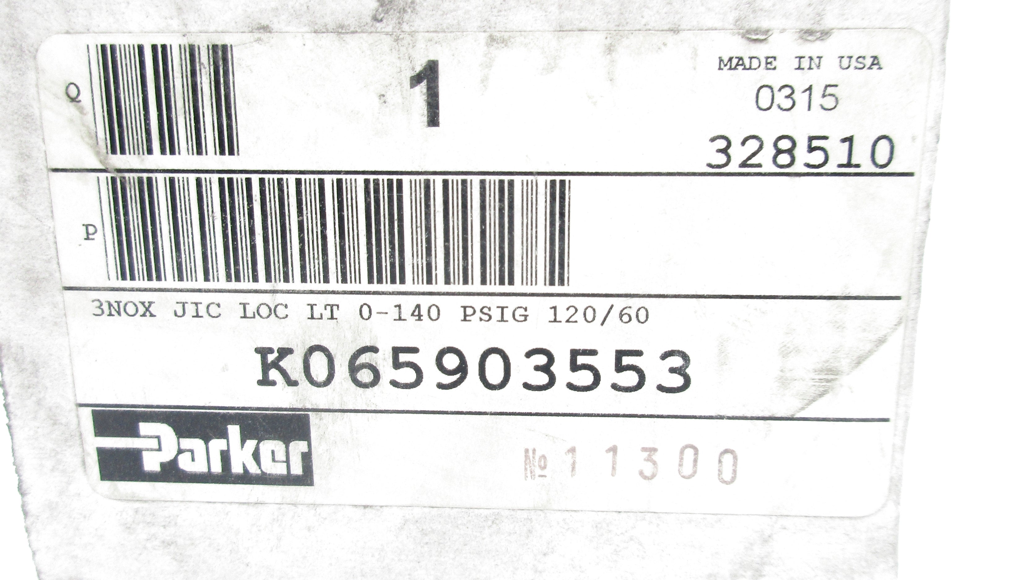 PARKER K065903553 110/120VAC 0-140PSI NSMP
