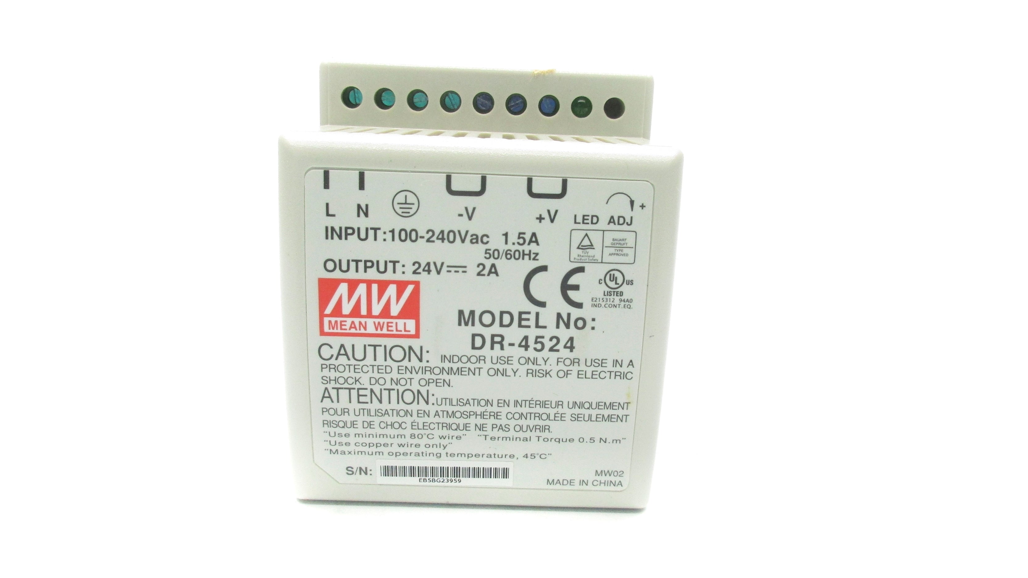 MEAN WELL DR-4524 100-240VAC 1.5A NSNP