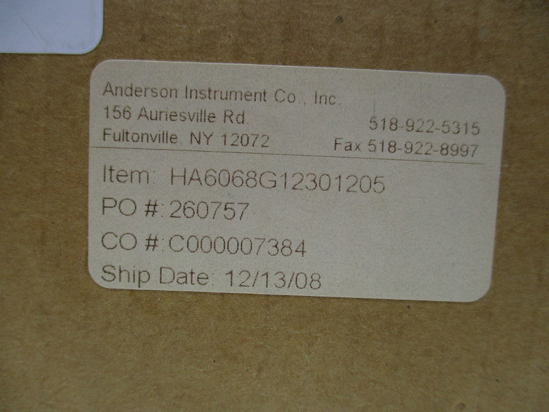 ANDERSON INSTRUMENTS HA6068G12301205  NSMP