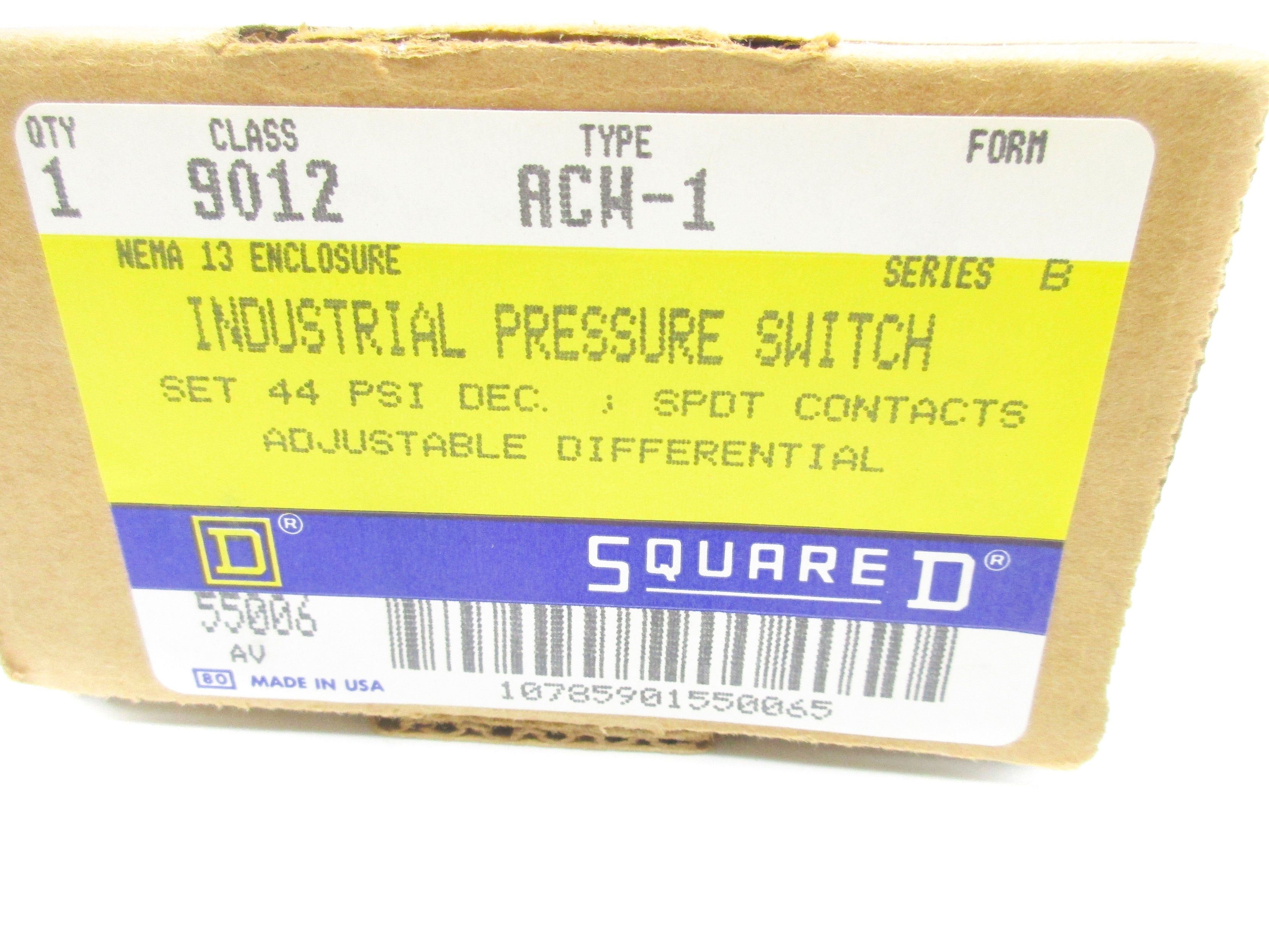SQUARE D 9012ACW1 SER. B 600V .5A 44PSI NSMP