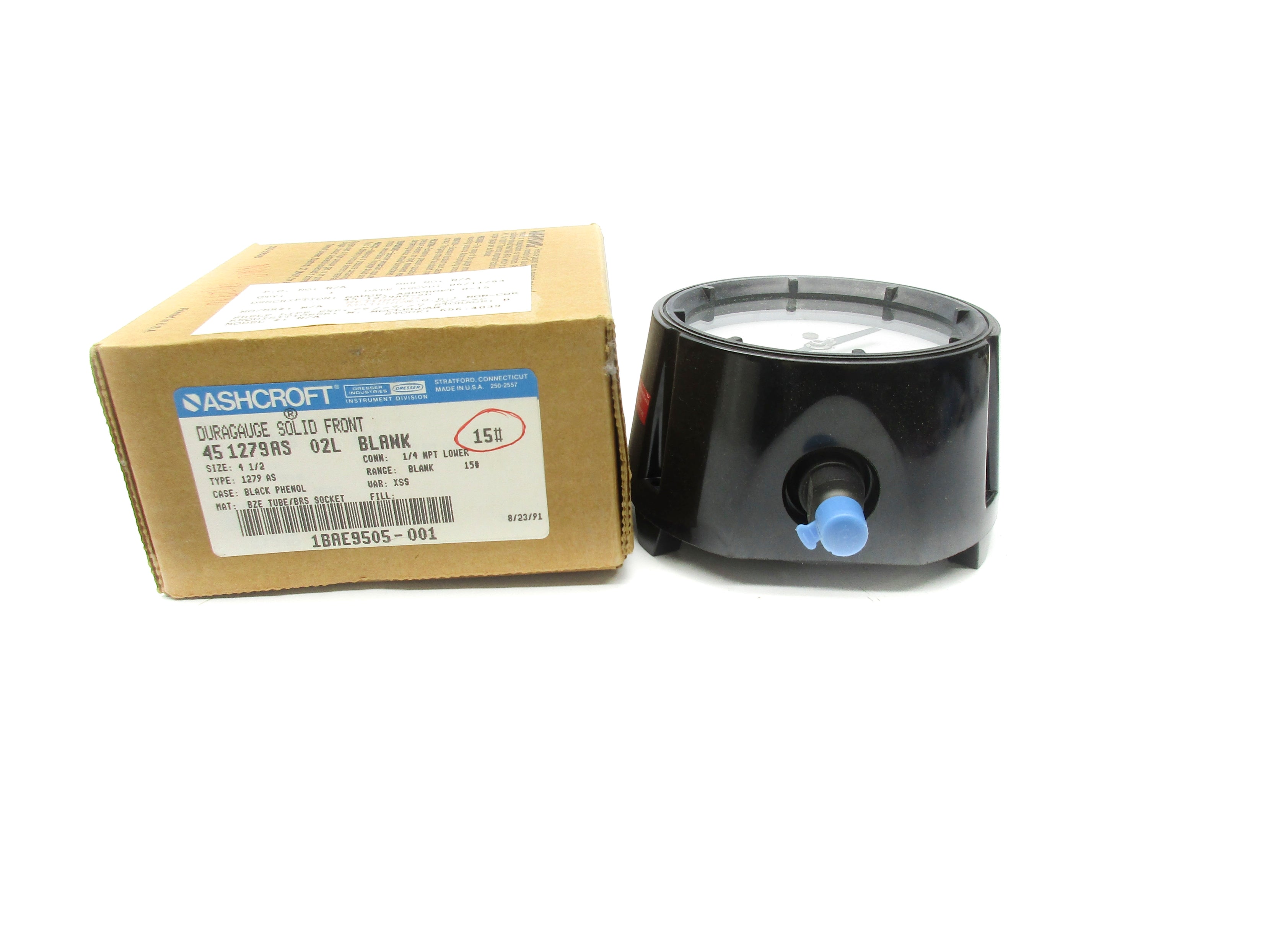 ASHCROFT 45-1279AS-02L-BLANK-15# 15PSI NSMP