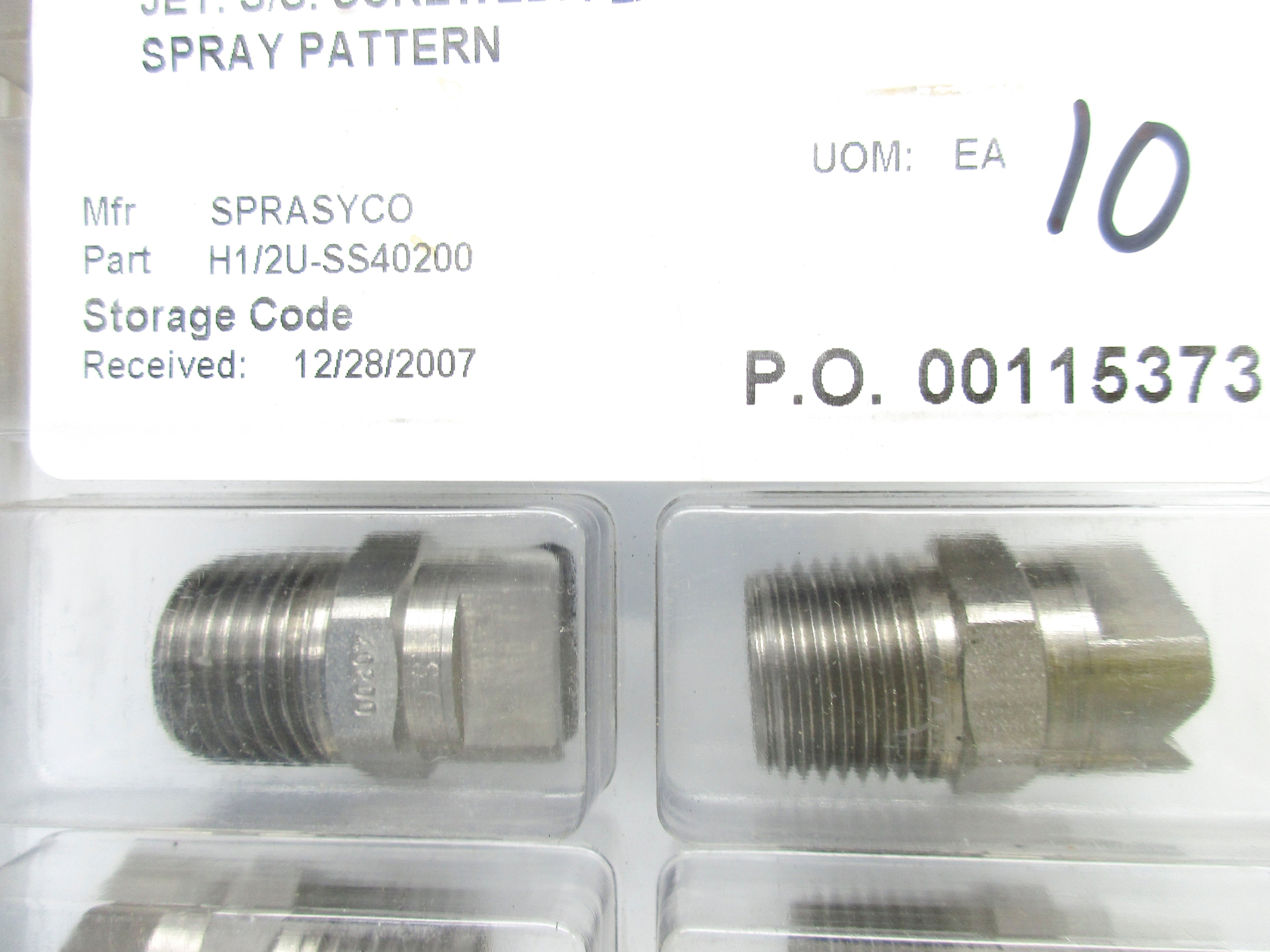 NOZZLE H1/2U-SS40200 (PKG OF 10) NSMP