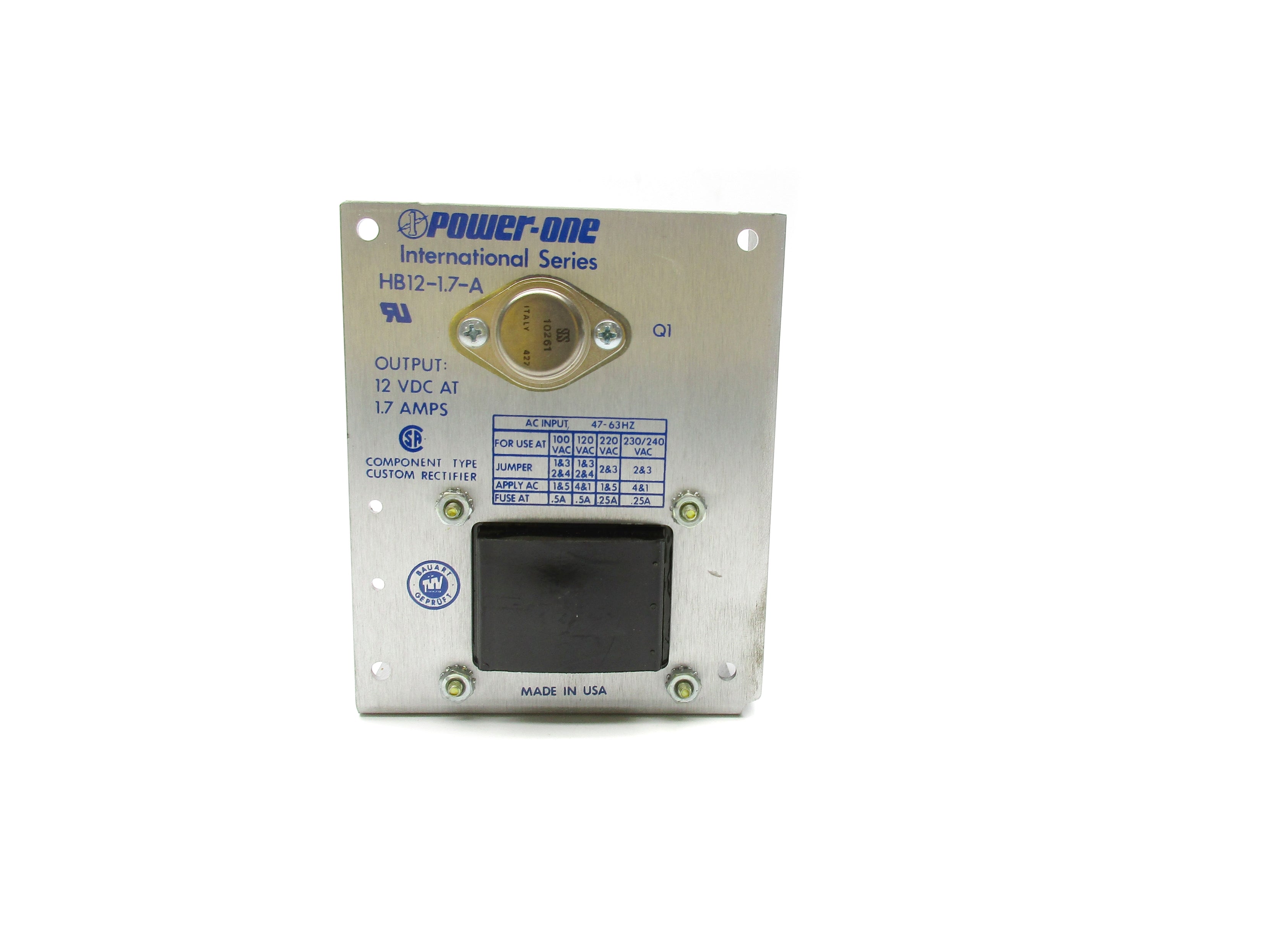 POWER-ONE HB12-1.7-A 230/240VAC .25A NSNP