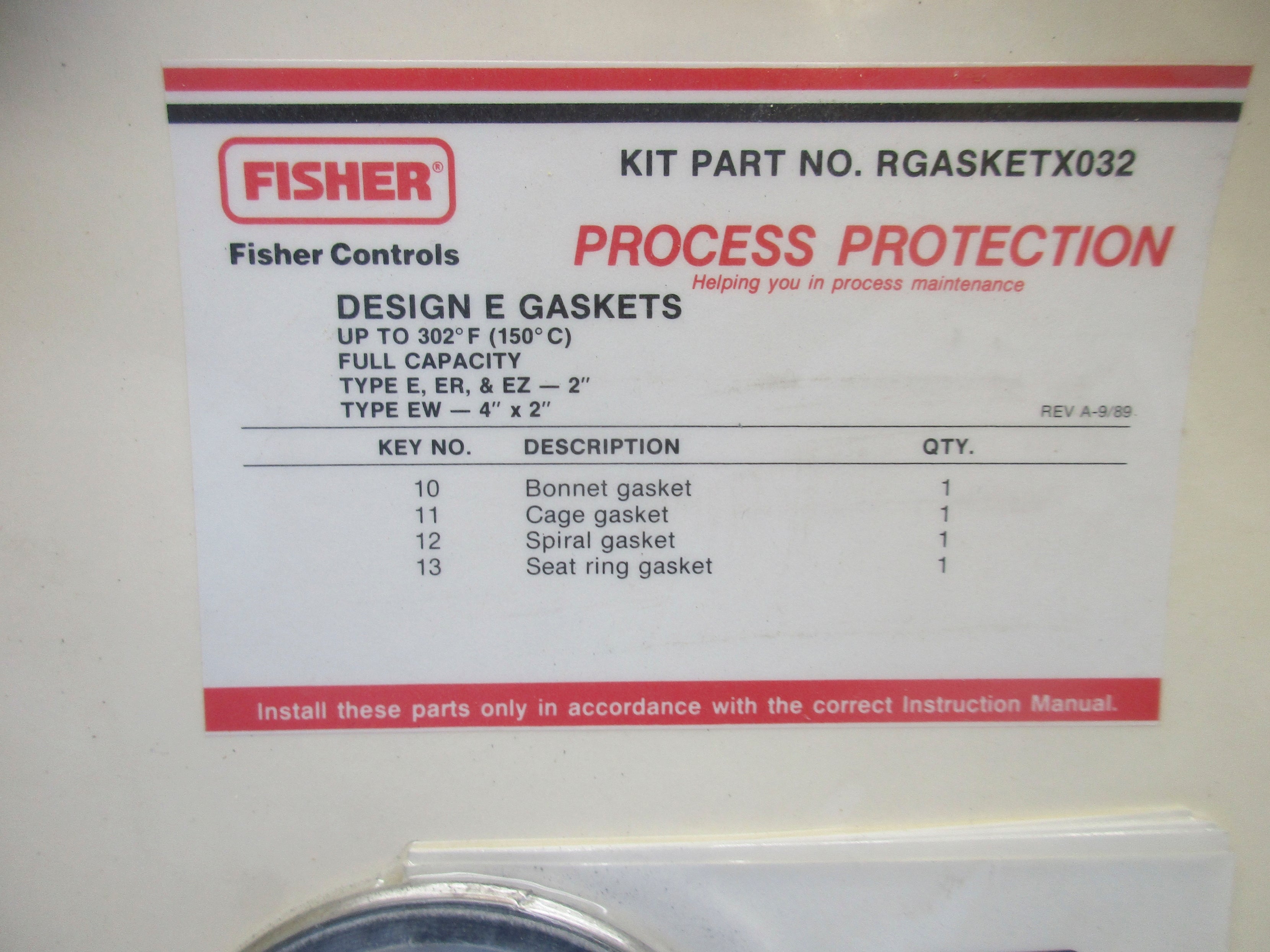 FISHER CONTROLS RGASKETX032 NSMP