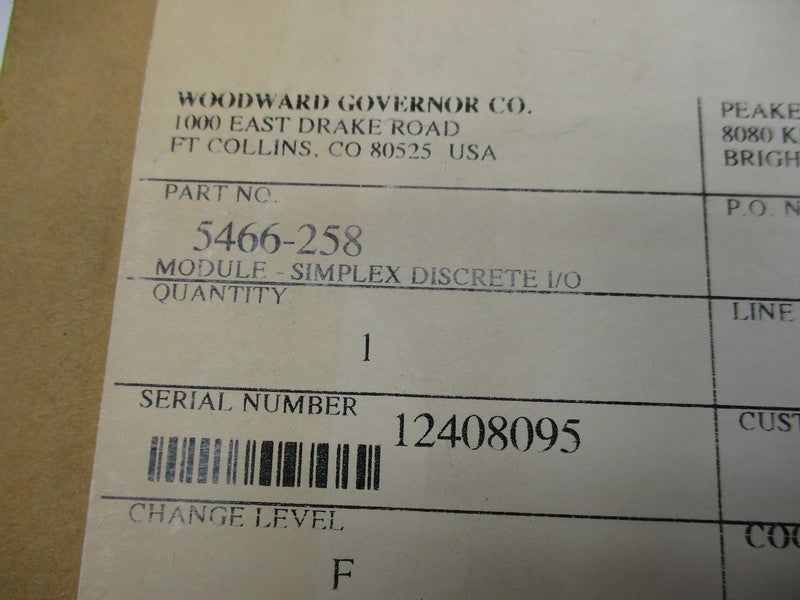 WOODWARD 5466-258  NSFS