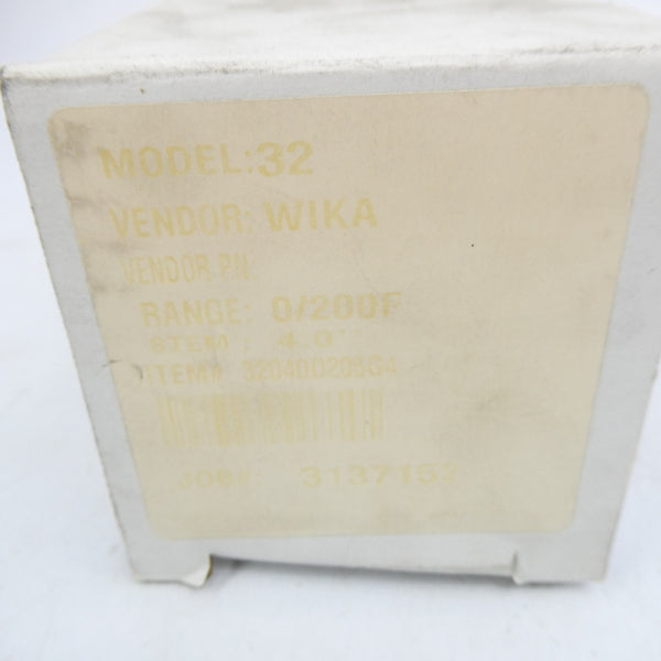 WIKA 32040D203G4 0-200'F NSMP