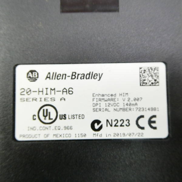 ALLEN BRADLEY 20-HIM-A6 SER. A F/W V2.007 12VDC NSMP