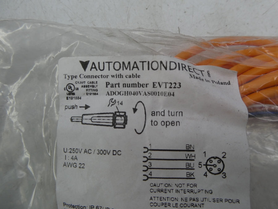 AUTOMATION DIRECT EVT223 ADOGH040VAS0010E04 250VAC 4A NSMP