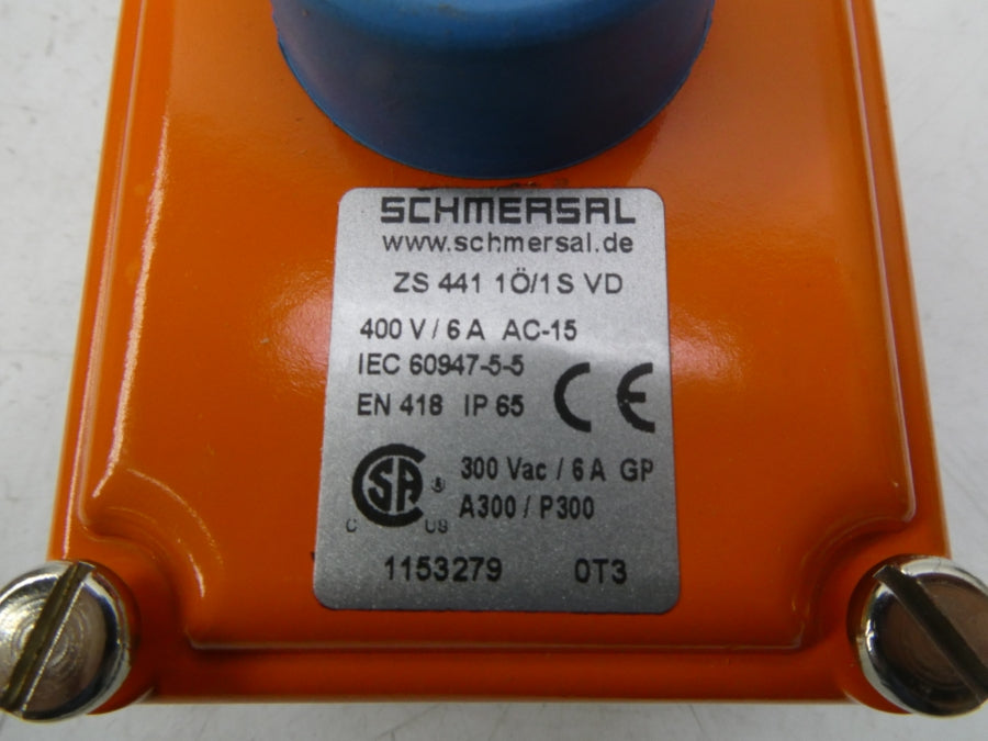 SCHMERSAL 1153279 ZS4411O/1SVD 400V 6A NSMP