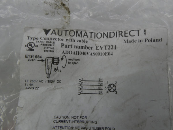 AUTOMATION DIRECT EVT224 ADOAH040VAS0010E04 250VAC 4A NSMP