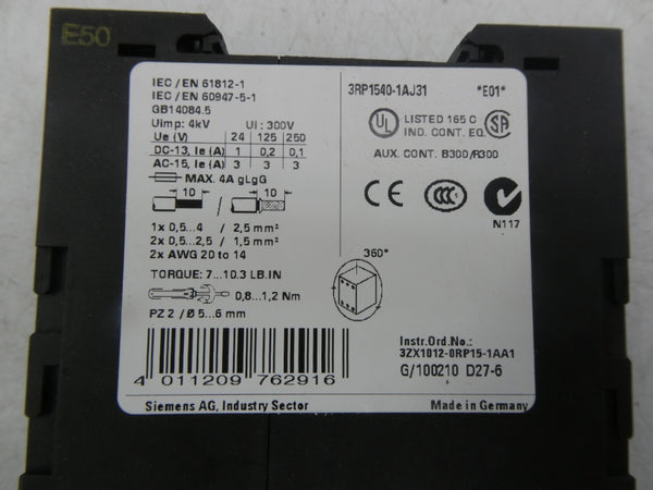 SIEMENS 3RP1540-1AJ31 100-127VAC 0.05S-600S NSMP
