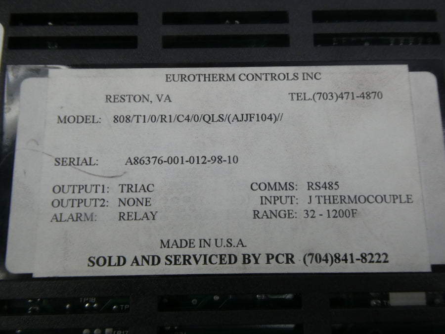 EUROTHERM 808/T1/0/R1/C4/0/QLS/(AJJF104)// 32-1200'F NSNP