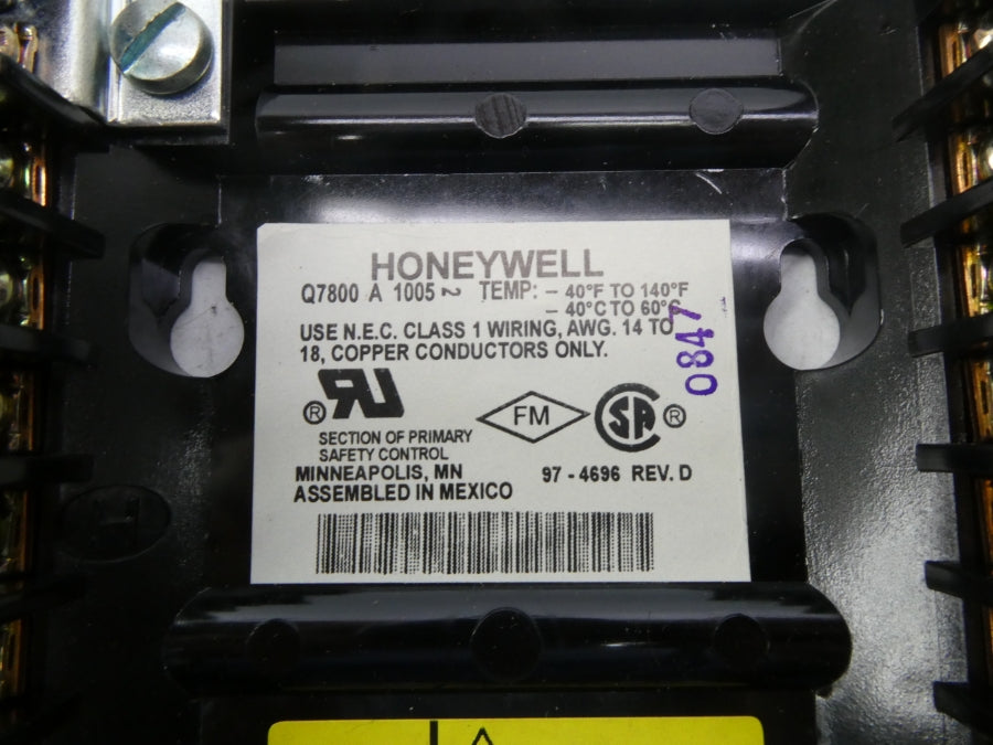 HONEYWELL Q7800A1005 REV. D NSMP
