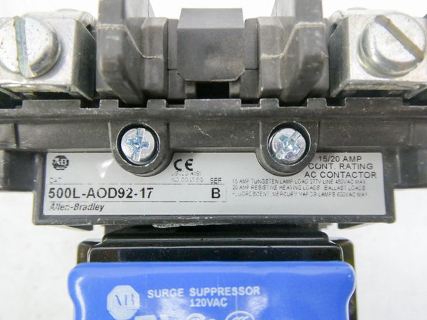 ALLEN BRADLEY 500L-AOD92-17 SER. B 110/115-120V 15/20A (BR/WH) NSMP