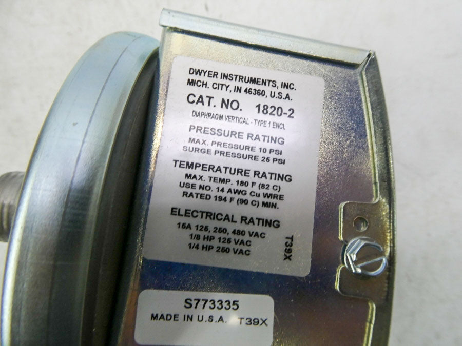 DWYER 1820-2 480VAC 15A 25PSI NSNP