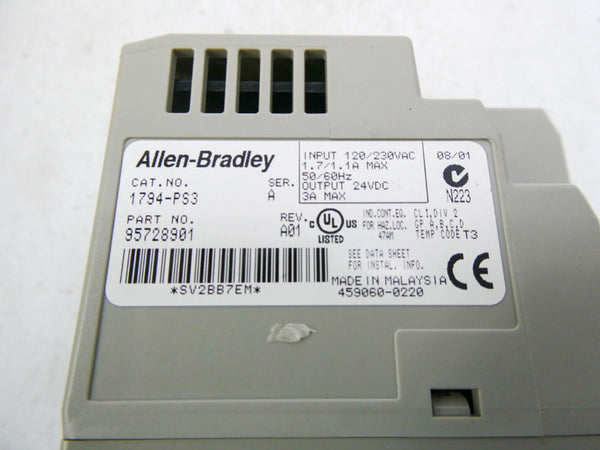 INDUSTRIAL SPARE PART 1794-PS3 SER. A 120/230VAC 1.7/1.1A REV. A01 NSMP