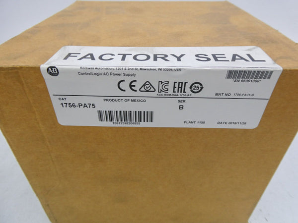 INDUSTRIAL SPARE PART 1756-PA75 SER. B DATE: 2018 NSFS