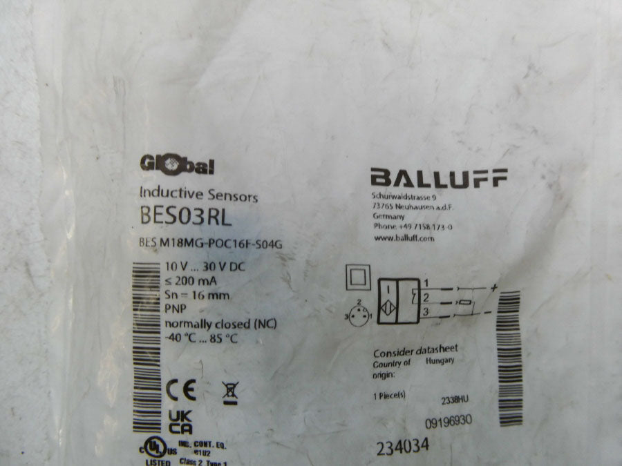 BALLUFF BESM18MG-POC16F-S04G BES03RL 10-30VDC NSMP