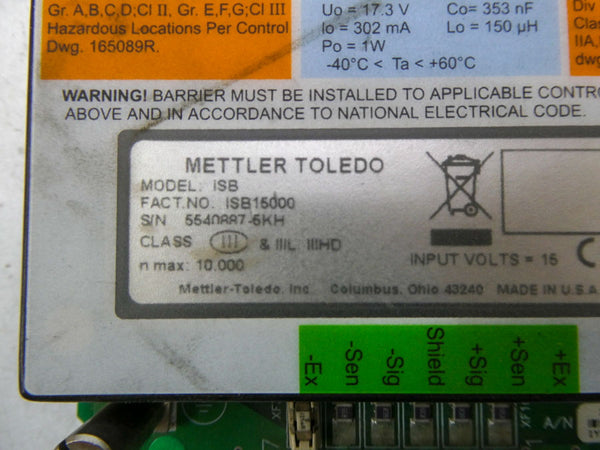 METTLER TOLEDO ISB15000 NSNP