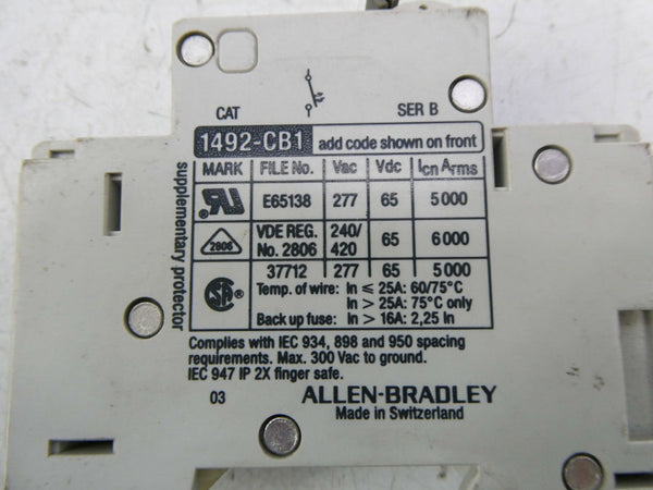 INDUSTRIAL SPARE PART 1492-CB1H010 SER. B 277VAC 1A NSNP