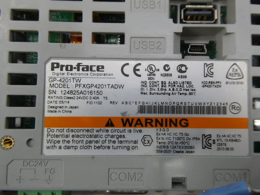 PRO-FACE GP-4201TW PFXGP4201TADW 24VDC 0.40A UNMP