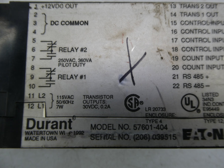 DURANT 57601-404 115VAC UNMP