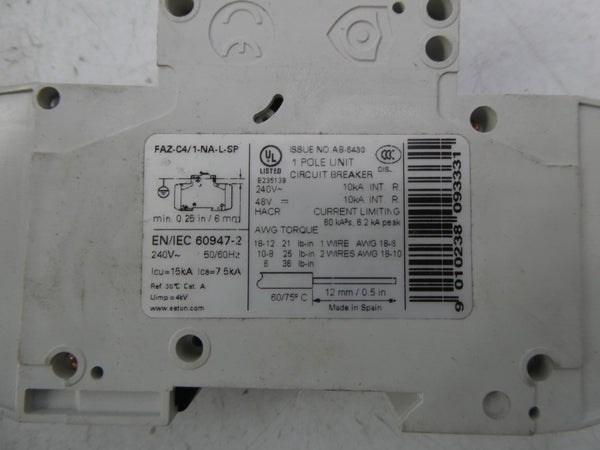 EATON FAZ-C4/1-NA-L-SP 240V 4A NSNP