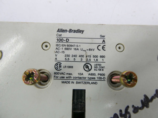 INDUSTRIAL SPARE PART 100-D SER. A 600VAC 10A NSNP