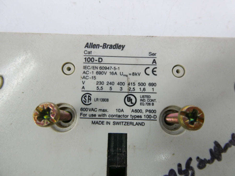 ALLEN BRADLEY 100-D SER. A 600VAC 10A NSNP