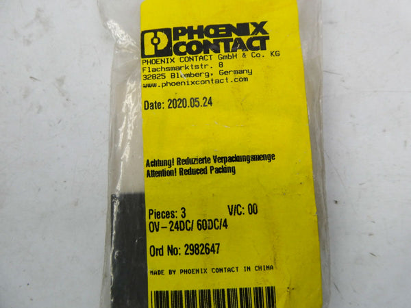PHOENIX CONTACT OV-24DC/60DC/4 2982647 (PKG OF 3) NSMP
