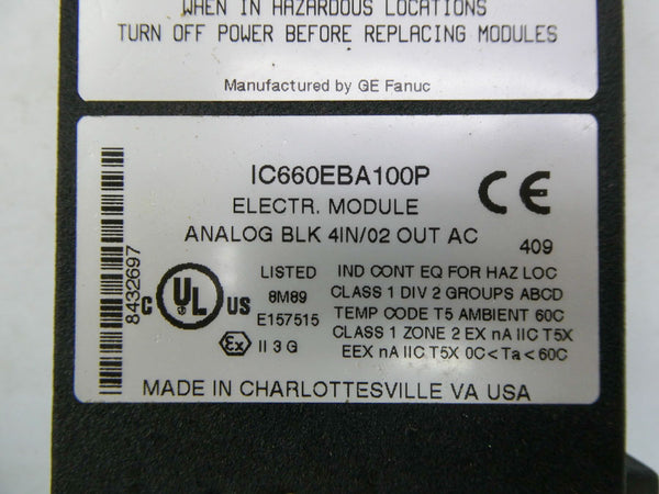 GE FANUC IC660EBA100P 115VAC NSMP
