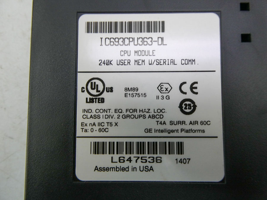 GENERAL ELECTRIC IC693CPU363-DL (NO KEY) NSNP