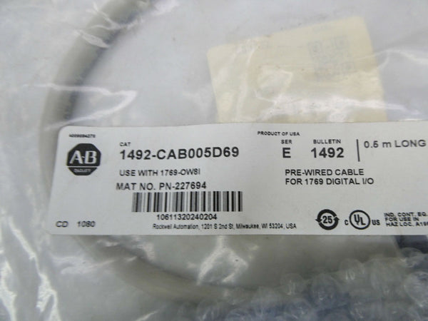 INDUSTRIAL SPARE PART 1492-CAB005D69 SER. E NSMP