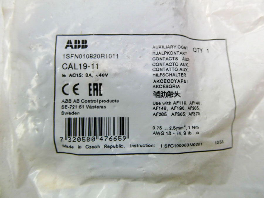 ABB CAL19-11 1SFN010820R1011 440V 3A NSMP