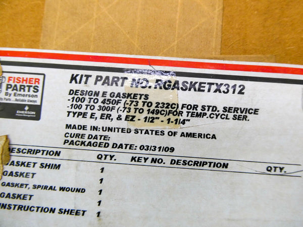 FISHER RGASKETX312 NSFS