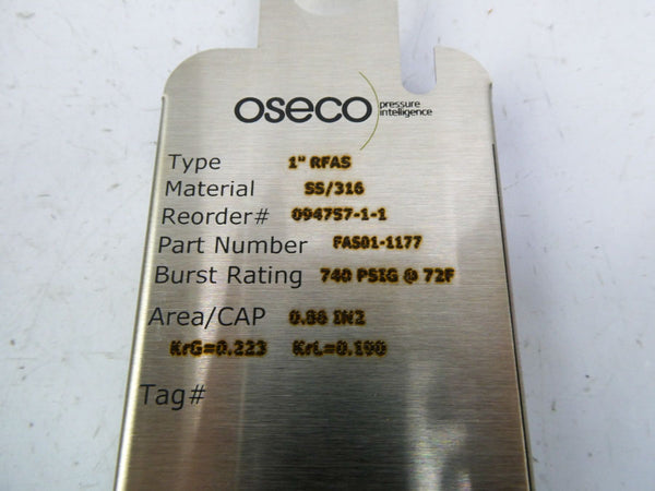 OSECO FAS01-1177 RFAS 740PSI 1" NSMP