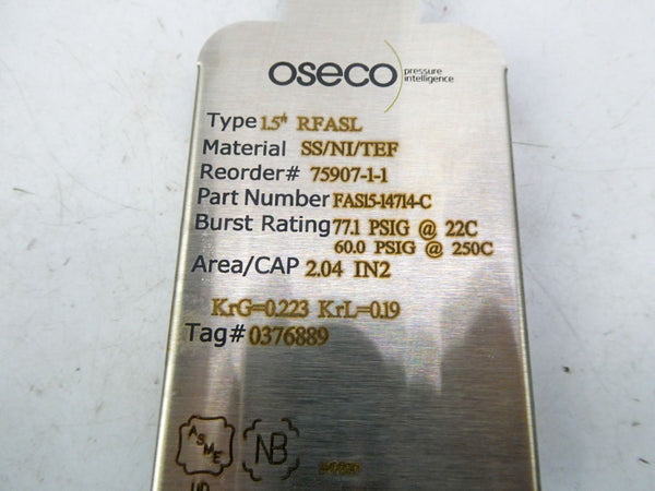 OSECO FAS15-14714-C RFASL 77.10PSI 1.5" NSMP