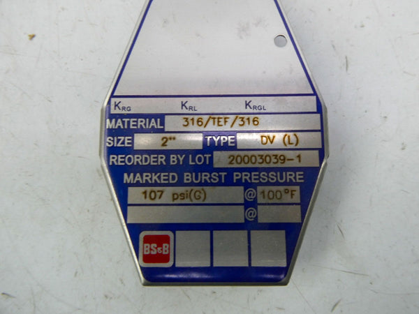 BS&B DV(L) 107PSI 2" NSMP