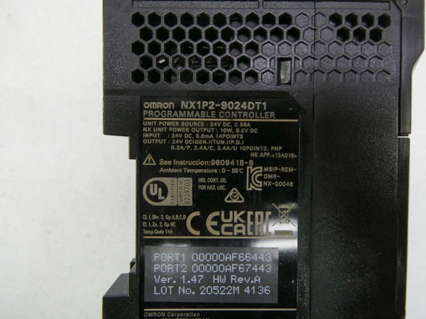 OMRON NX1P2-9024DT1 24VDC 0.86A NSNP