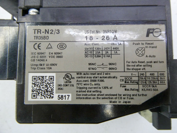 FUJI ELECTRIC TR-N2/3 TR35BD 600V 18-26A NSNP